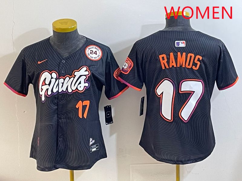 Women San Francisco Giants 17 Ramos Black Joint Name 2025 Nike MLB Jersey style 7